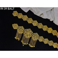 Chaîne de taille style bohème avec pampilles dorées, grande chaîne de corps en alliage plaqué or, style moyen-oriental arabe