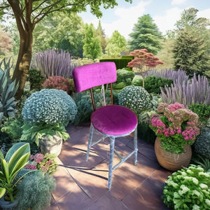 Tabouret de bar d'extérieur réglable, style rustique moderne, inspiré des fermes et de la côte, avec dossier, en métal et bois - Product Image 3