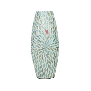 Mother of Pearl Inlay Geometric <b>Tabletop</b> Vase Luxury Eco-Friendly Bohemian Floral Home Decor - Product Image 1