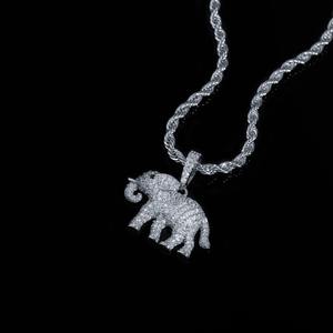 Collar Hiphop Premium con Colgante de Elefante para Hombre, Estilo Hipster, Lleno de Diamantes, Accesorios de Moda - Product Image 3