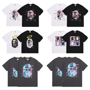 เสื้อยืดแขนสั้นผู้ชาย BapeMen พิมพ์ลายตัวอักษร ทรงปกติ สตรีทแวร์ คอกลม ผ้าคอตตอนเจอร์ซีย์ ระบายอากาศได้ดี - Product Image 6