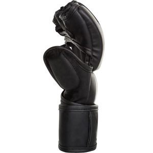 Gants de MMA à demi-doigts en cuir PU avec fermeture Velcro Rouge Noir Blanc pour l'entraînement aux arts martiaux Adultes Unisexe - Product Image 3