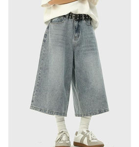 Pantalones Cortos de Mezclilla para Hombre, Estilo Vintage, Cintura Elástica, Personalizables con Logotipo, Casuales, Holgados, Lisos - Product Image 1