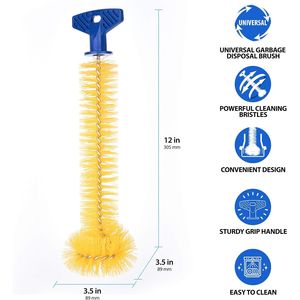 Spazzola Universale Gialla da 11 Pollici per Pulizia Smaltimento Rifiuti con Impugnatura Robusta - Product Image 2