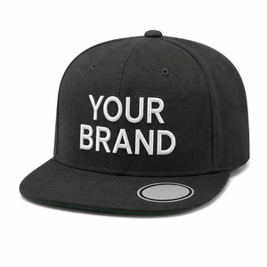 Wholesale Cotton 6 Panel <b>Hat</b> Flat Brim Snapback Cap With Custom Logo for Men - Product Image 5