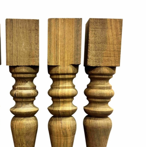 งานแกะสลักไม้สุดประณีต ทำด้วยมือจากไม้สน สไตล์โบราณ โต๊ะบูชาขาแกะสลัก สีน้ำตาลอ่อน ขาตั้งชาร์ปายไม้แบบดั้งเดิม - Product Image 3