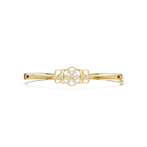 Bracelet jonc en or massif 9K 10K 14K 18K avec diamants CVD de laboratoire VVS DEF, filigrane ajouré en dentelle, pour femme, haute joaillerie - Product Image 5