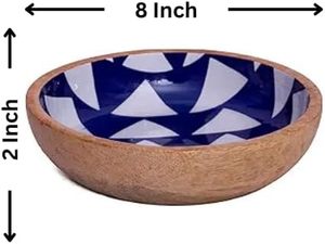 Decorative Mango Wood Snack Serving Bowl For Dry Fruits Chips Coffee <b>Table</b> Countertop <b>Display</b> Key Bowl Tableware Kitchen Living - Product Image 3