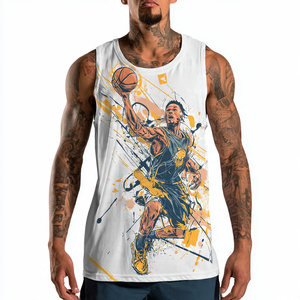 100% Polyester Winter Sublimation Front Printed Singlet Tops Men Sportswear Football Sleeveless Tank Tops Workout Vest Quick Dry - Product Image 5