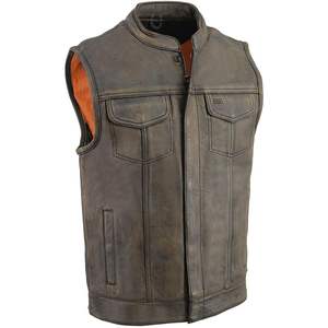 Chaleco de Motociclista de Cuero Premium para Hombre, Estilo Club, con Cierre de Broches y Cremallera, Ropa de Automovilismo, 2025 - Product Image 4