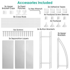 ชั้นวางของเหนือโถสุขภัณฑ์แบบตั้งพื้น 3 ชั้น สีขาว ประหยัดพื้นที่ สำหรับห้องน้ำและห้องซักผ้า - Product Image 6