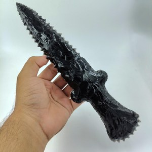 Cuchillo Athame de Obsidiana Negra de 10 Pulgadas, Daga de Estilo Vikingo Forjada a Mano, Hoja de Cristal Volcánico, Regalo Único para Coleccionistas - Product Image 1
