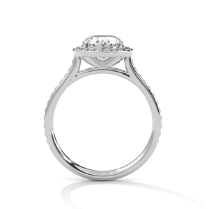 Bague de fiançailles en moissanite taille ovale, or massif 14 carats, sertissage à griffes, bijoux classiques pour femme - Product Image 3