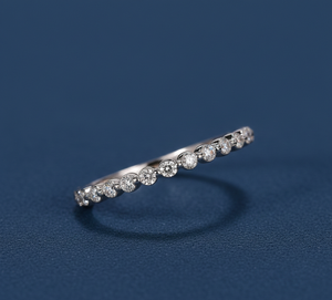 0.20Ct Lab Grown Diamond Minimalist Stackable Women's Wedding Engagement <b>Ring</b> White Gold Rhodium Plated - Product Image 4