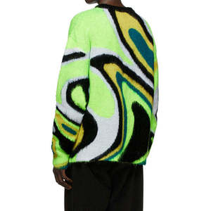 OEM 2026 Custom LOGO OEM & ODM Mohair Jacquard Sweater <b>Men</b> <b>Pullover</b> Long Sleeve Knitted Winter <b>Men</b> Clothes Knit <b>Mens</b> Sweater - Product Image 3