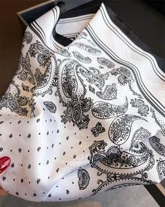 Fashion New Custom LOGO Satin Bandana <b>Scarf</b> Women Vintage Silk Paisley Print Scarfs Square <b>Scarf</b> Casual Style - Product Image 5