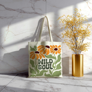 Sacs de courses 100 % coton de qualité supérieure, motifs imprimés de luxe, vente en gros en Inde. - Product Image 4