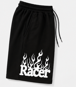 กางเกงขาสั้นเบอร์มิวดาสีดำสำหรับผู้ชายเอวกลางสไตล์ลำลอง - Product Image 3