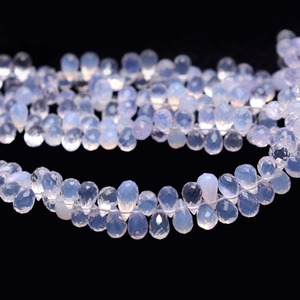 Cuentas facetadas de cuarzo lavanda AAA de 7x5 mm, cuentas briolette en forma de lágrima, piedra semipreciosa natural de escorolita, cuentas elegantes para joyería. - Product Image 4