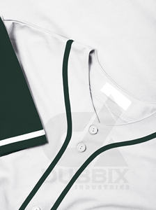 เสื้อเบสบอลสีขาวแบบกำหนดเองปี 2025 แขนเสื้อสีน้ำเงิน แต่งขอบด้วยผ้า ปิดกระดุม ออกแบบได้ตามต้องการ พร้อมชื่อและหมายเลข สไตล์มืออาชีพ ชุดทีม-ขายส่ง - Product Image 3