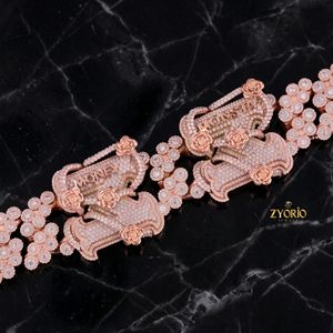 Luxury Rose Gold Cluster Diamond <b>Chain</b> Necklace for Men Women Iced Out CZ Stone Statement Hip Hop Jewelry - Product Image 4