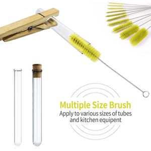 Set di spazzole per la pulizia delle bottiglie con tubo in nylon da 8 pollici, con gancio per bottiglie e tazze a collo stretto, set da 10 pezzi - Product Image 5