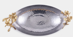 Bol à fruits ovale élégant en acier inoxydable martelé, centre de table moderne, parfait pour la décoration du comptoir de cuisine et de la table à manger - Product Image 5