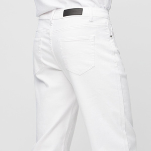 Jean en denim coupe droite pour homme, été, tissu respirant et durable, blanc, élégant, décontracté, confortable - Product Image 5