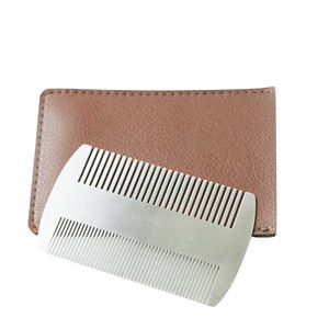 Peine para Barba de Acero Inoxidable de Doble Cara con Logotipo Grabado, para Kit de Cuidado de Barba para Hombres, Venta al Por Mayor - Product Image 1