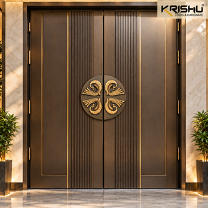 Luxury <b>Matte</b> <b>Black</b> Antique Brass Decorative Double <b>Door</b> <b>Handle</b> for Main Entrance <b>Door</b> Modern Designer <b>Door</b> Hardware - Product Image 4