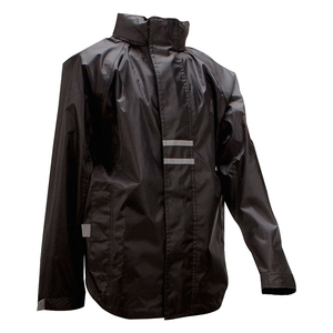 Veste de course coupe-vent noire pour homme, fermeture éclair, décontractée, pour l'extérieur, coupe régulière, légère, col montant, en polyester - Product Image 6