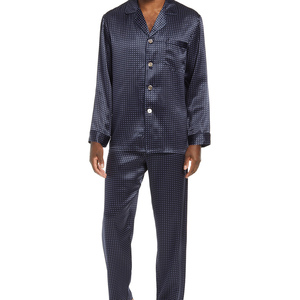 Top Grade <b>Men</b> Silk Sleepwear <b>Set</b> Short Sleeve <b>Pajamas</b> <b>Set</b> Solid Color Luxury Nightwear Comfortable Home Clothing <b>For</b> <b>Men</b> - Product Image 1