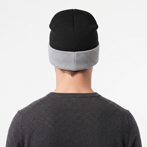 Bonnet d'hiver personnalisé bicolore unisexe, épais, double couche, tricoté, chaud, doux, à blocs de couleur, pour temps froid - Product Image 2
