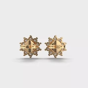 High Demand 18K Silver Moissanite Round Cut Diamond Stud <b>Earrings</b> Delicate Everyday Sparkle Flower Shape Certified Birthday - Product Image 3