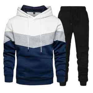 Ensemble sweat à capuche et jogging en molleton épais haute performance, coupe ajustée, vêtements de sport d'hiver pour hommes - Product Image 1