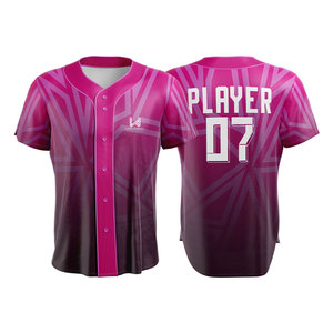 Maillots de baseball universitaires personnalisés, logo imprimé numériquement sur le devant, manches courtes, extensibles dans quatre directions, 100% polyester, maillots de softball - Product Image 3