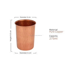 Nuevo vaso de agua de cobre para Ayurveda Yoga, vaso de tamaño personalizado saludable, agua martillada y jugo hecho a mano - Product Image 2