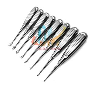 Cureta ósea manual Volkmann de acero inoxidable de 4x5 mm, instrumento quirúrgico ortopédico con acabado pulido tipo cuchara afilada - Product Image 6