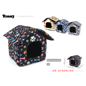 Cuccia per animali Yommy Pet House S 42x40x37cm, morbida e pieghevole, per cani di piccola taglia, da interno, per tutte le stagioni - Product Image 1