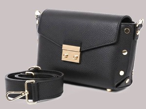 Sac bandoulière structuré en cuir noir fait main Royaa, sac à main minimaliste avec large sangle en cuir de vachette noir, sac à main tendance - Product Image 3