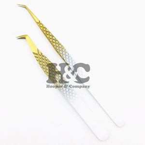 Lash Tweezers Stainless Steel Anti-Slip Gold Ombre Tweezers Gold <b>Eyelash</b> <b>Extension</b> Tweezer Volume Bottom <b>Mink</b> Sustainable Ombre - Product Image 1