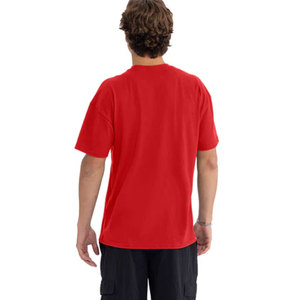 T-shirt en coton épais à col rond et manches courtes pour homme, personnalisable en usine, 100 % coton, plusieurs couleurs unies - Product Image 4