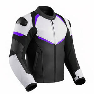 Blouson de moto unisexe en cuir léger, grande taille, respirant, imperméable, design détachable pour la course moto - Product Image 3