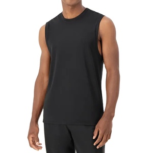 Camiseta sin mangas de punto transpirable para hombre, informal y elegante, de alta calidad y bajo precio, para verano, de poliéster/algodón. - Product Image 1