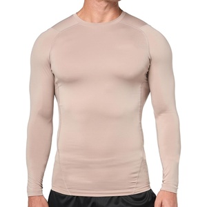 Unisex Oversized Knitted Spandex/Polyester Quick Dry Breathable <b>Compression</b> Rash Guard <b>Shirts</b> for Men's <b>Gym</b> Fitness Sport - Product Image 4