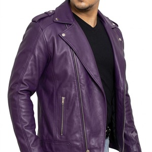 Blouson de moto en cuir double face pour homme SAJZA, imperméable, respirant, séchage rapide, coupe-vent, doublure polaire, col montant - Product Image 2