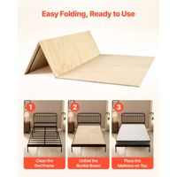 Planche de matelas pliable Queen Size avec bords arrondis et conception anti-affaissement - Planche Bunkie 76,8 x 58,3 po en contreplaqué et sangle en nylon