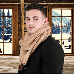 Bufanda de Invierno para Hombre KMB, Pashmina de Cachemira, Diseño Geométrico, Duradera, Ligera, Elegante, Casual, Borde Festoneado, Nueva Llegada - Product Image 2