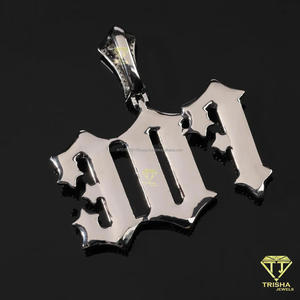 Collar de Lujo con Letra 'FACE' y Colgante Iced Out con Cadena Cubana de Moissanita, Joyería Hip Hop para Hombres y Mujeres - Product Image 6