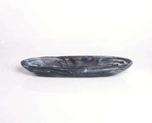 Premium <b>Black</b> Marble Resin Oval Serving Platter Decorative Centerpiece Tray Elegant Table Decor for Modern Home Interiors - Product Image 1